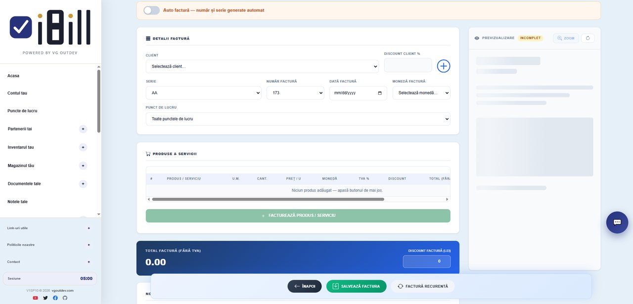 iBill: Create an invoice with live preview