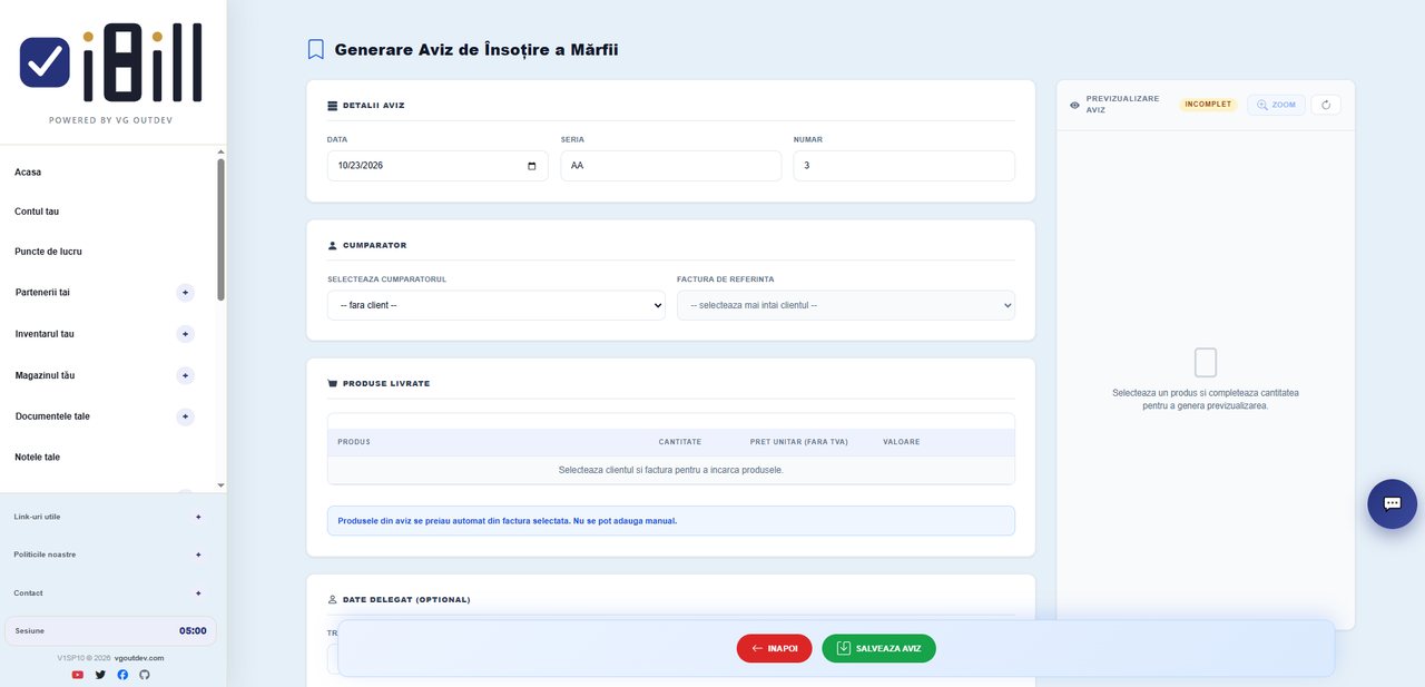 iBill: Delivery notes